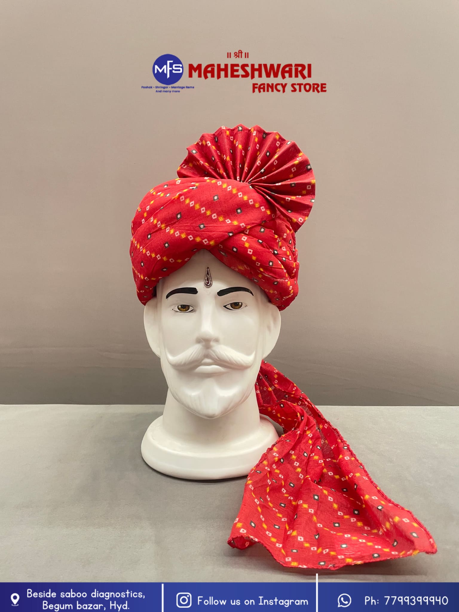 MFS Wedding Essentials - Red Swagat Pagdi